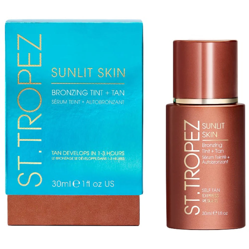 St. Tropez Riviera Radiance Tanning Gift Set - 240ml Mousse + 30ml Sunlit Skin + Mitt