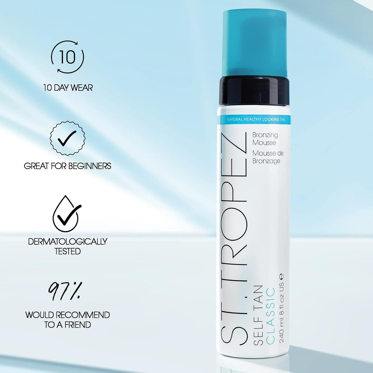 St. Tropez Riviera Radiance Tanning Gift Set - 240ml Mousse + 30ml Sunlit Skin + Mitt